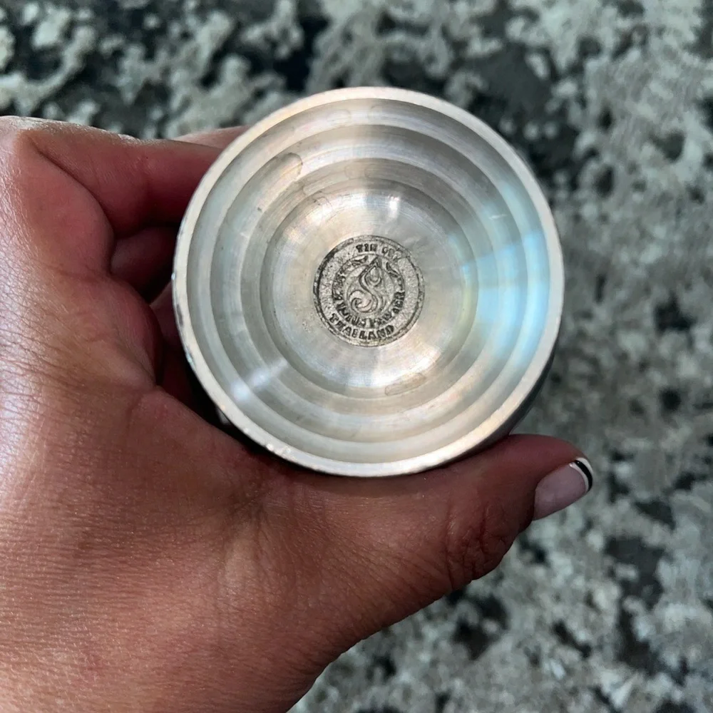 Elegant Silver Pewter Vase Thailand
